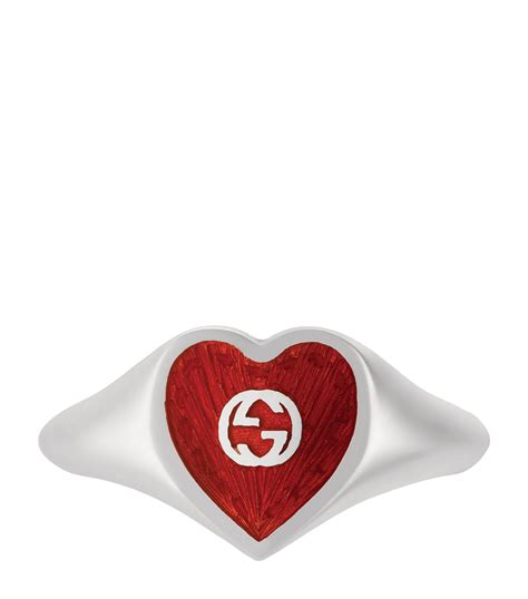 gucci heart ring with interlocking g